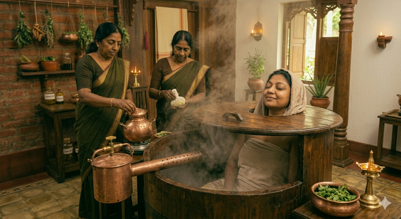 Steam bath (30 minutes)